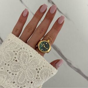 Retro Gold and Green dial Vintage Inspired Women’s  Watch Ring + In a‎ Gift Box